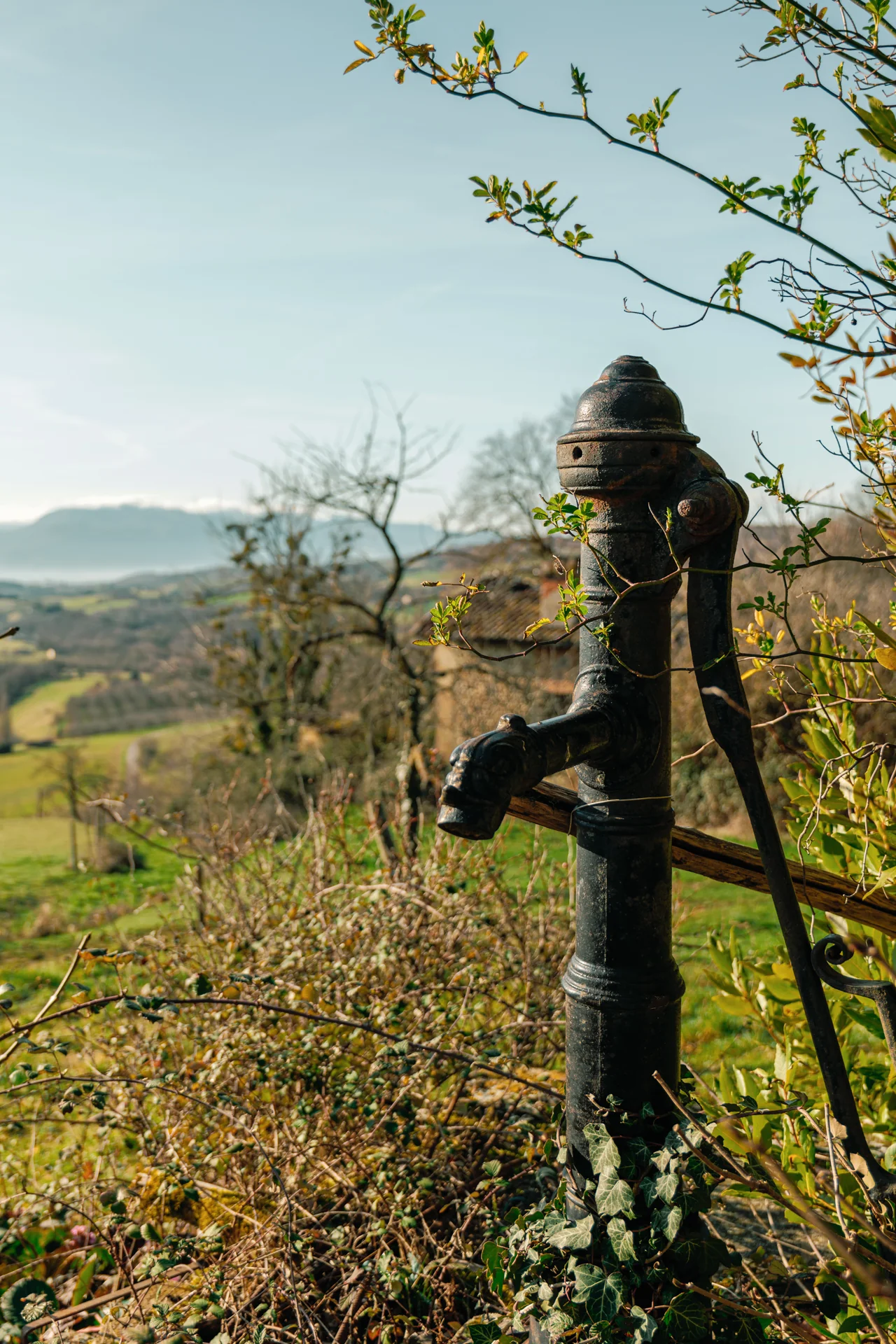 Détail, ancienne pompe à eau